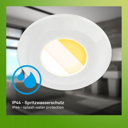 Briloner 7588036 - 3 darabos szett KLIRA LED fürdőszobai beépíthető mennyezeti lámpatest LED/4,9W/230V 2500/3000/4000K IP44 fehér