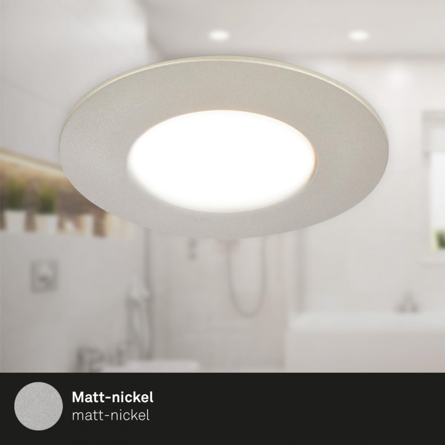 Briloner 7598032 - KÉSZLET 3x LED Fürdőszobai beépíthető lámpa LED/4,9W/230V IP44 2700/4000/6500K matt króm
