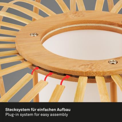 Briloner 7759011 - Asztali lámpa 1xE27/10W/230V bambusz