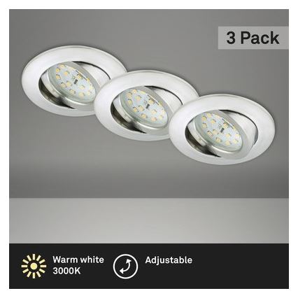 Briloner 8312-039 - KÉSZLET 3x LED Fürdőszobai beépíthető lámpa LED/5W/230V IP23