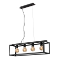 Briloner - Csillár zsinóron BLACK STEEL 4xE27/40W/230V