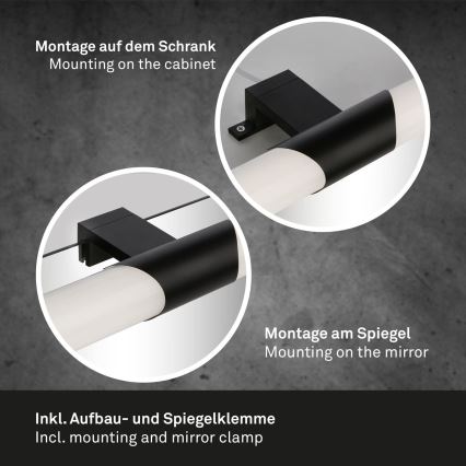 Briloner - Fürdőszobai LED tükörvilágítás/7W/230V 4000K IP44 32 cm fekete