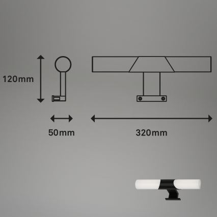 Briloner - Fürdőszobai LED tükörvilágítás/7W/230V 4000K IP44 32 cm fekete