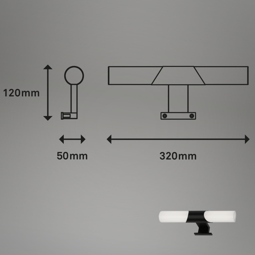 Briloner - Fürdőszobai LED tükörvilágítás/7W/230V 4000K IP44 32 cm fekete