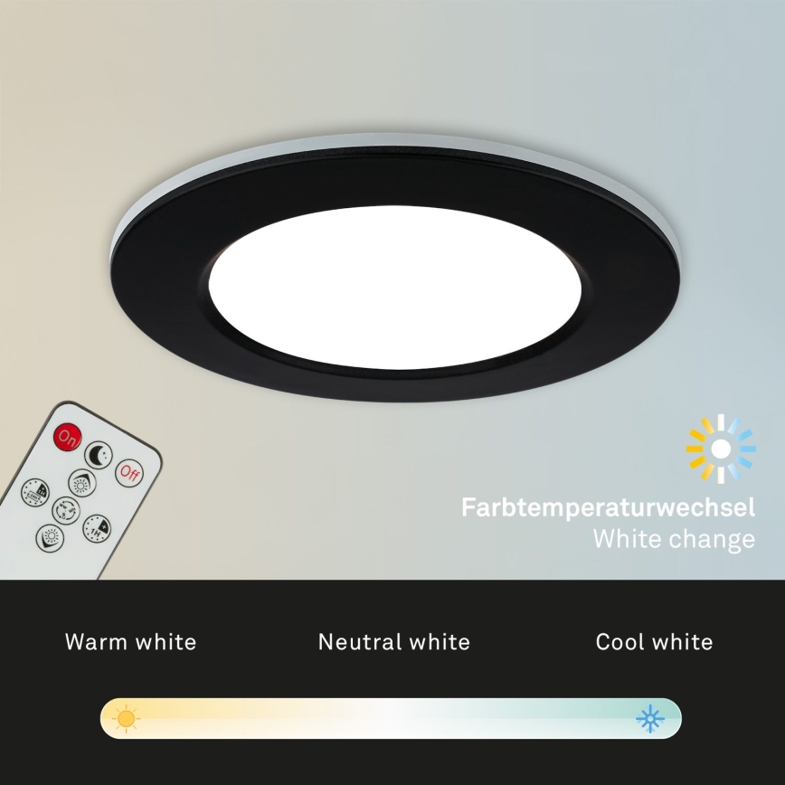 Briloner - KÉSZLET 3x LED Dimmelhető fürdőszobai beépíthető lámpa LED/4,8W/230V 3000-6500K IP44 + távirányítás