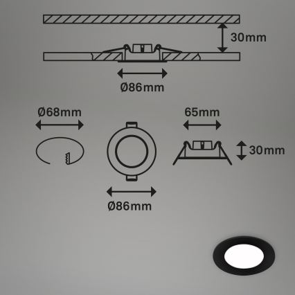 Briloner - KÉSZLET 3x LED Fürdőszobai beépíthető lámpa LED/3W/230V IP23