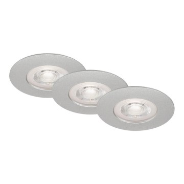 Briloner- KÉSZLET 3x LED Fürdőszobai beépíthető lámpa LED/4,9W/230V IP44 ezüst
