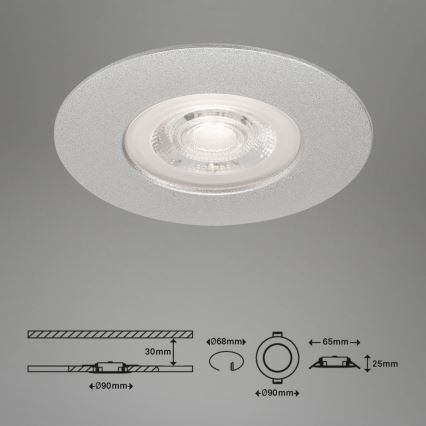 Briloner- KÉSZLET 3x LED Fürdőszobai beépíthető lámpa LED/4,9W/230V IP44 ezüst