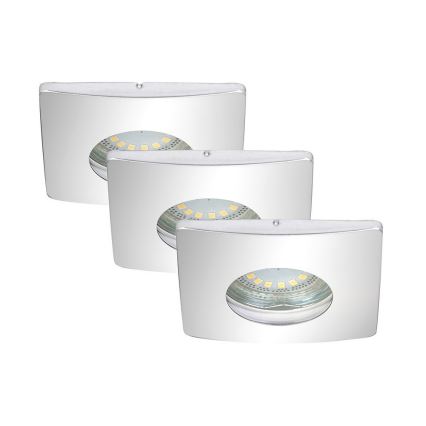Briloner - KÉSZLET 3xLED Fürdőszobai beépíthető lámpa ATTACH 3xGU10/4W/230V IP44