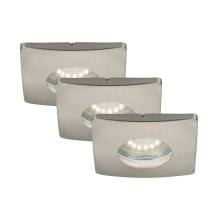 Briloner - KÉSZLET 3xLED Fürdőszobai beépíthető lámpa ATTACH 3xGU10/4W/230V IP44