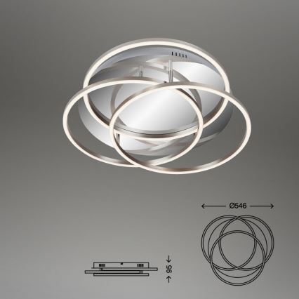 Briloner - LED Dimmelhető mennyezeti lámpa FRAMES LED/60W/230V fényezett króm