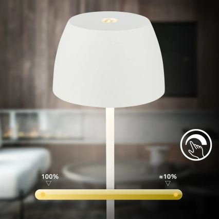 Briloner - LED dimmelhető, újratölthető, érintésvezérelt MINI kültéri asztali lámpa LED/2,5W/5V IP44 1800 mAh fehér