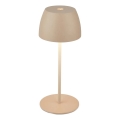 Briloner - LED, fényerőszabályozható, újratölthető, érintésvezérelt kültéri asztali lámpa MINI LED/2,5W/5V IP44 1800 mAh bézs