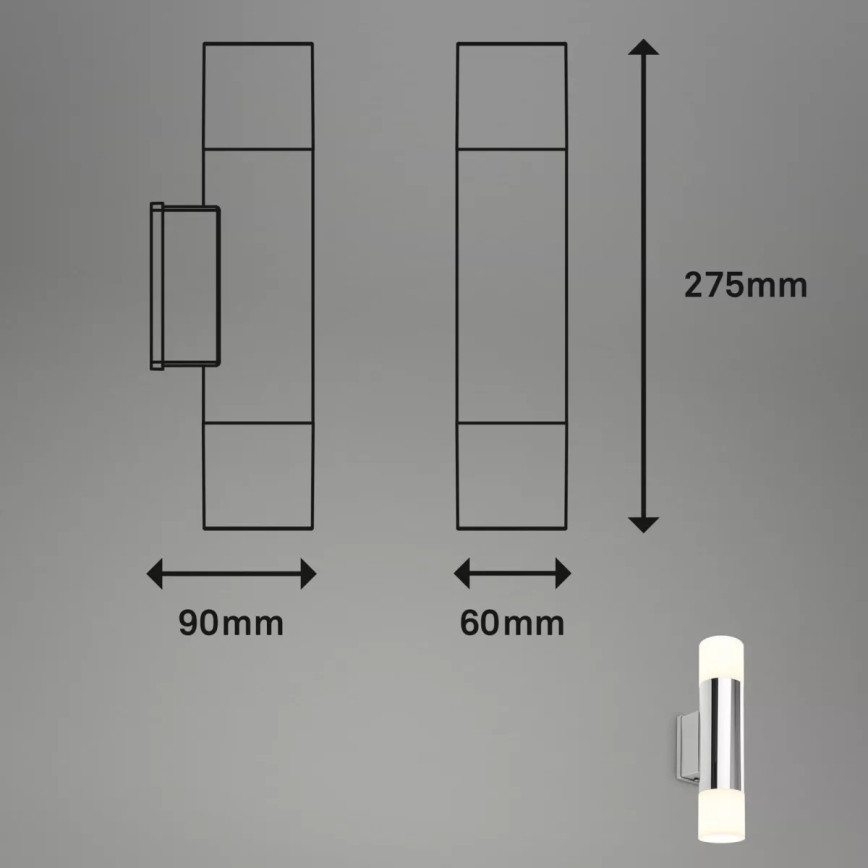 Briloner - LED fürdőszobai fali lámpa 2xGU10/4,8W/230V IP44 3000K fényes króm