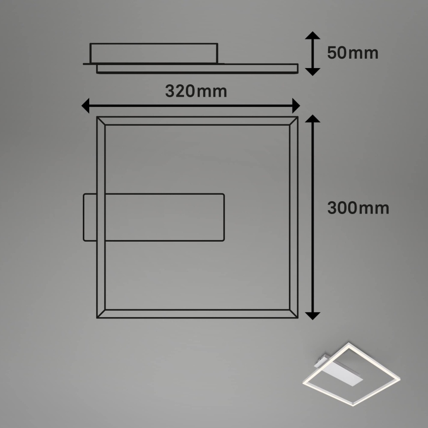 Briloner - LED mennyezeti lámpa FRAME LED/14W/230V 3000K 30x32 cm matt króm