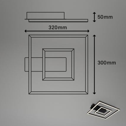 Briloner - LED mennyezeti lámpa FRAME LED/22W/230V 3000K 30x32 cm fekete