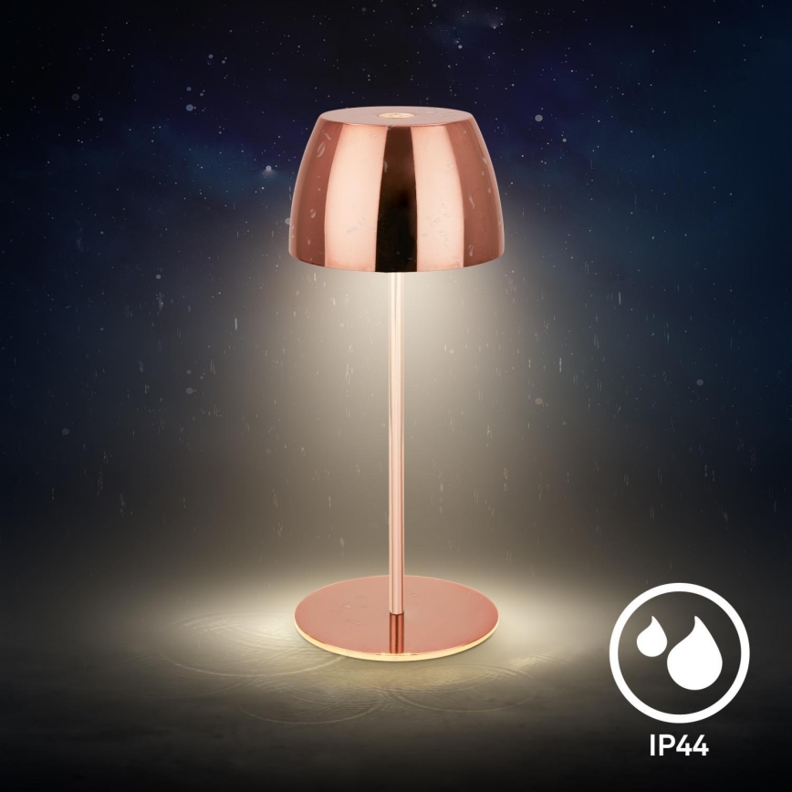 Briloner - LED Dimmelhető, újratölthető, érintésvezérlésű kültéri asztali lámpa MINI LED/2,5W/5V IP44 1800 mAh rézszínű