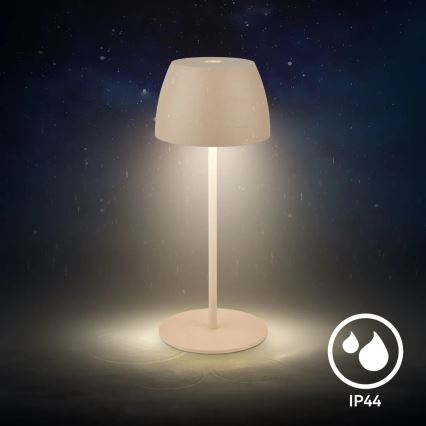 Briloner - LED, fényerőszabályozható, újratölthető, érintésvezérelt kültéri asztali lámpa MINI LED/2,5W/5V IP44 1800 mAh bézs