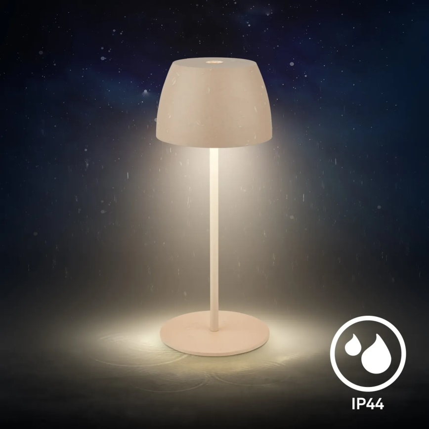 Briloner - LED, fényerőszabályozható, újratölthető, érintésvezérelt kültéri asztali lámpa MINI LED/2,5W/5V IP44 1800 mAh bézs