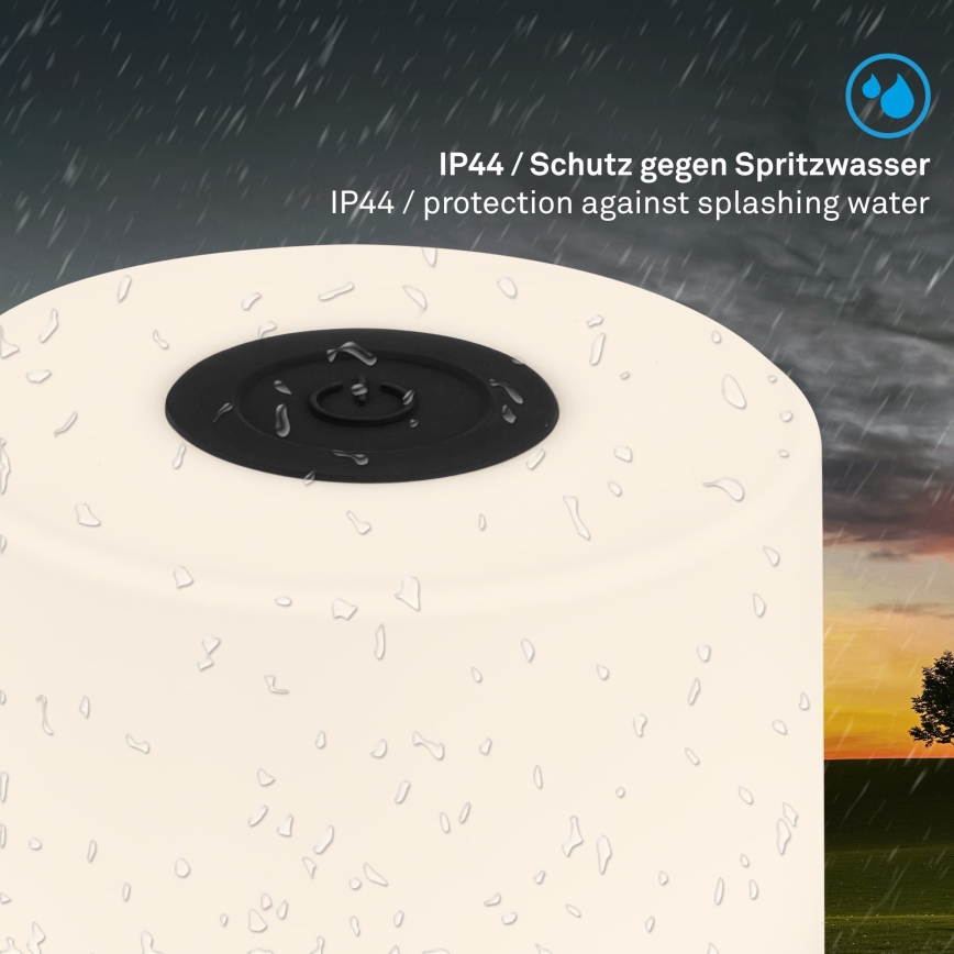 Briloner - LED, fényerőszabályozható, újratölthető, érintésvezérelt kültéri asztali lámpa LED/2W/5V 2700K IP44 1200 mAh fekete