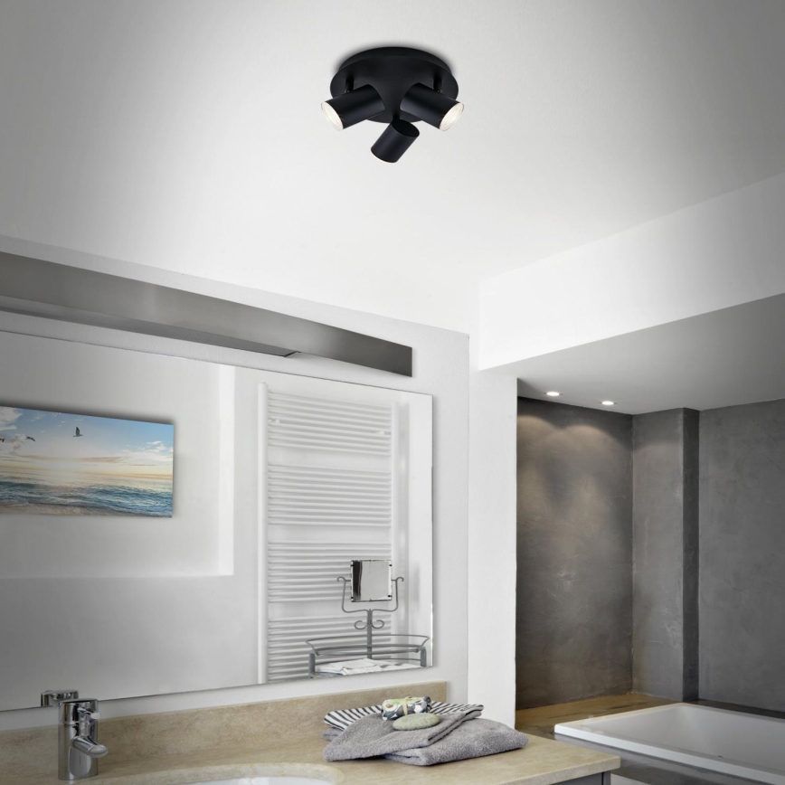 Briloner 10476229 - Fürdőszobai spotlámpa 3xGU10/5W/230V IP44 fekete