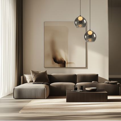 BRIN kábeles csillár 1xG9/15W/230V, füstös fekete