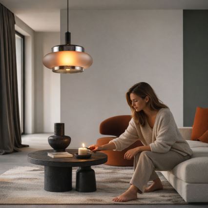 BRIZI kábeles függőlámpa 1xE27/40W/230V szürke/füstszínű