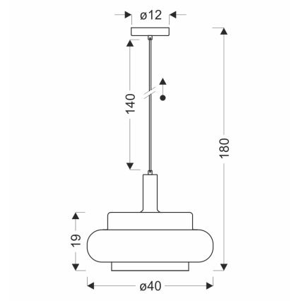 BRIZI kábeles függőlámpa 1xE27/40W/230V szürke/füstszínű