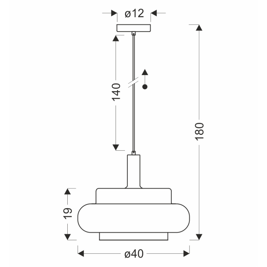 BRIZI kábeles függőlámpa 1xE27/40W/230V szürke/füstszínű