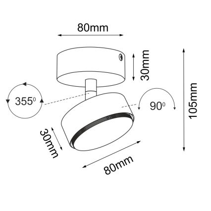 Brosline - Spotlámpa 1xGX53/9W/230V fekete