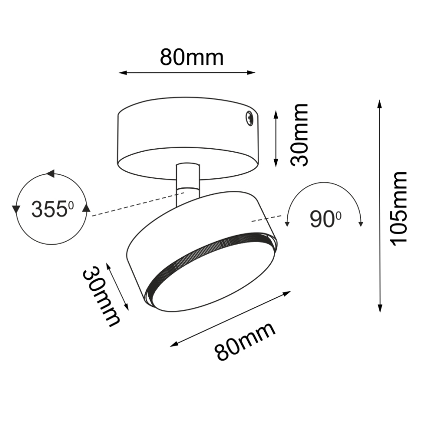Brosline - Spotlámpa 1xGX53/9W/230V fekete