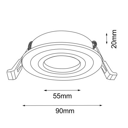 Brosline - Beépíthető mennyezeti lámpa 1xGU10/10W/230V fekete