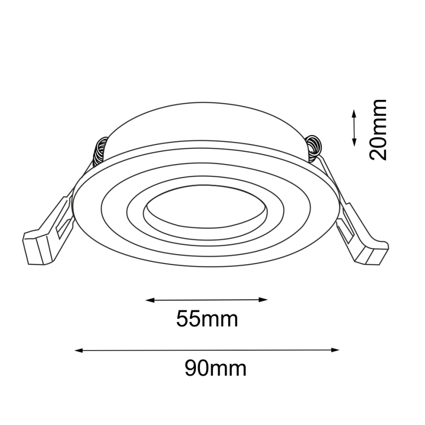 Brosline - Beépíthető mennyezeti lámpa 1xGU10/10W/230V fekete