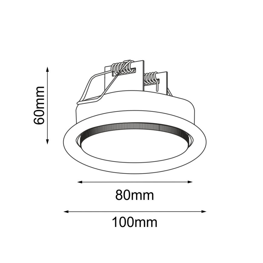 Brosline - Beépíthető mennyezeti lámpatest 1xGX53/9W/230V fekete