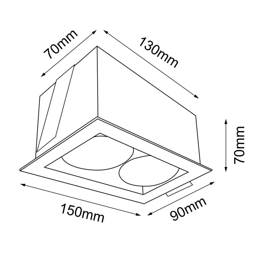 Brosline - Beépíthető mennyezeti lámpa 2xGU10/10W/230V fehér