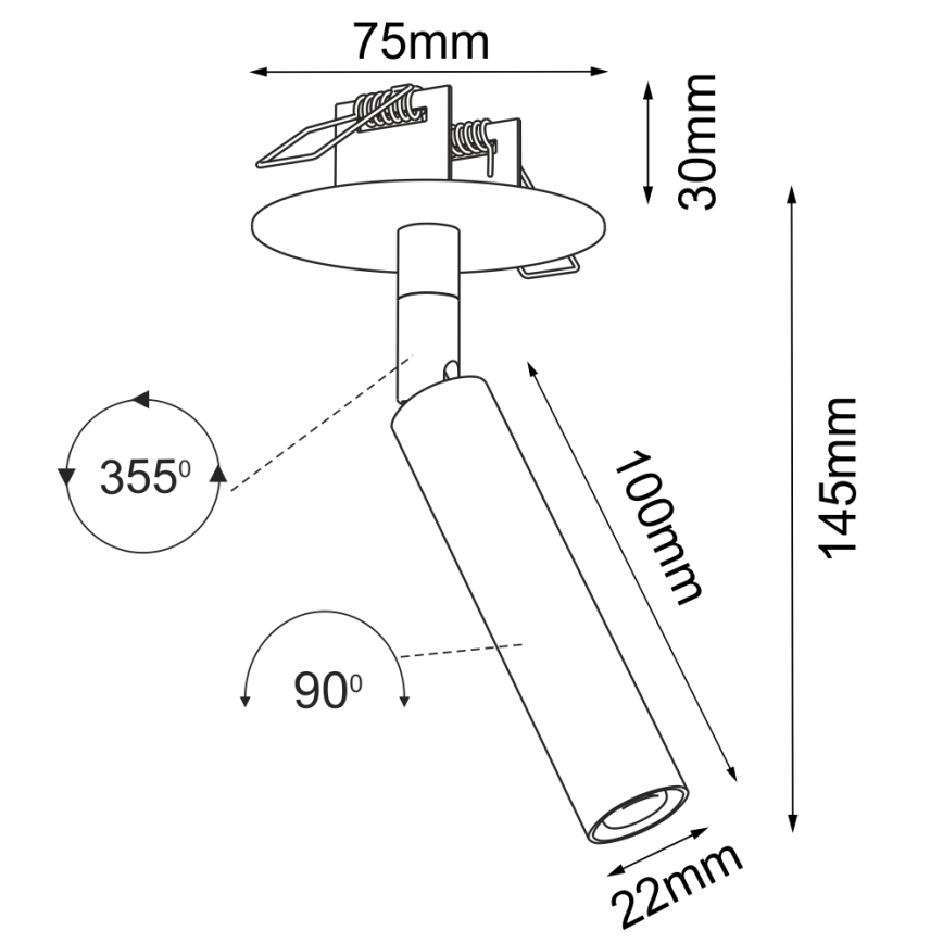 Brosline - Süllyesztett mennyezeti spotlámpa 1xG9/2,5W/230V fehér