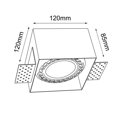 Brosline - Beépíthető mennyezeti lámpa 1xGU10/18W/230V fekete