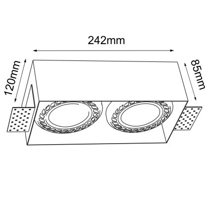 Brosline - Beépíthető mennyezeti lámpa 2xGU10/18W/230V fehér