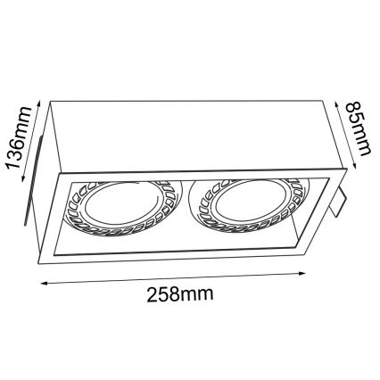 Brosline - Süllyesztett mennyezeti lámpatest 2xGU10/18W/230V fehér