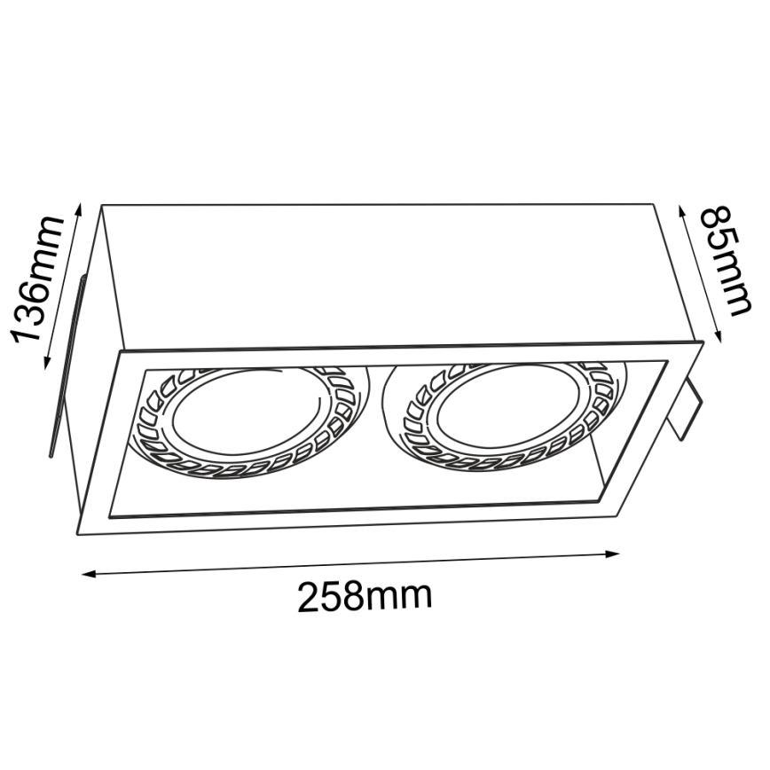 Brosline - Süllyesztett mennyezeti lámpatest 2xGU10/18W/230V fehér