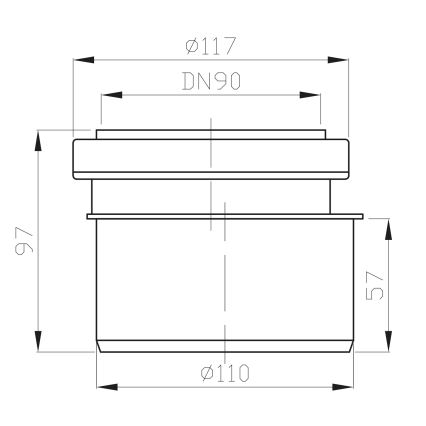 Bruckner - Csatlakozó reduktor alacsony átm. 11 cm fekete