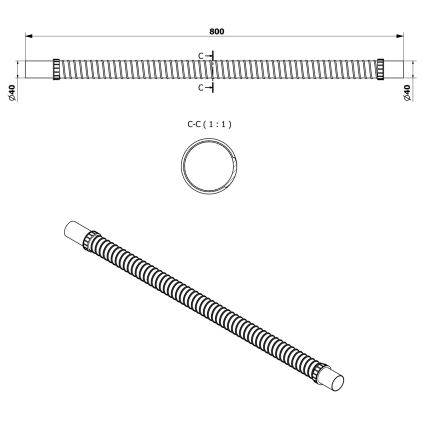 Bruckner - Flexibilis összekötő cső 80 cm fehér
