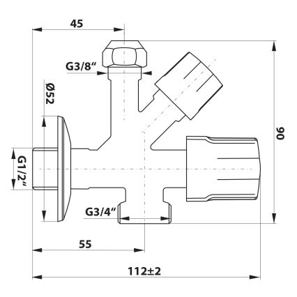 Bruckner - Kombinált szelep fényezett króm