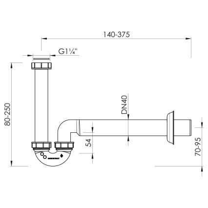 Bruckner - Mosdó-/bidé szifon alsó DN40 fehér