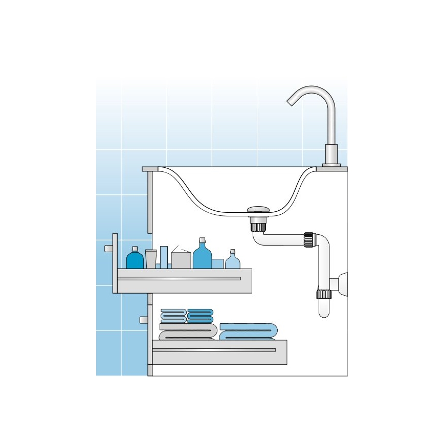 Bruckner - Mosdószifon bútor DN32 fehér
