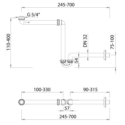 Bruckner - Mosdószifon bútor DN32 fehér