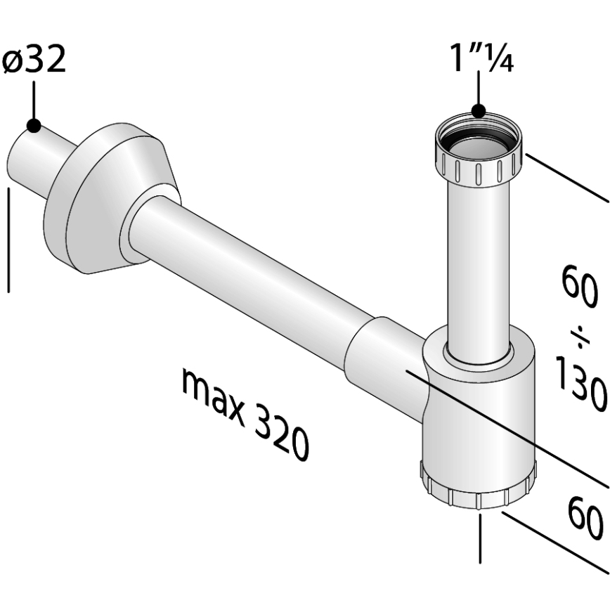 Bruckner - Mosdószifon CRONO DN32 fehér