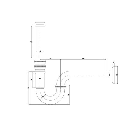 Bruckner - Mosdószifon DN32 fényezett króm