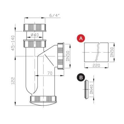 Bruckner - Mosdószifon DN50 fehér