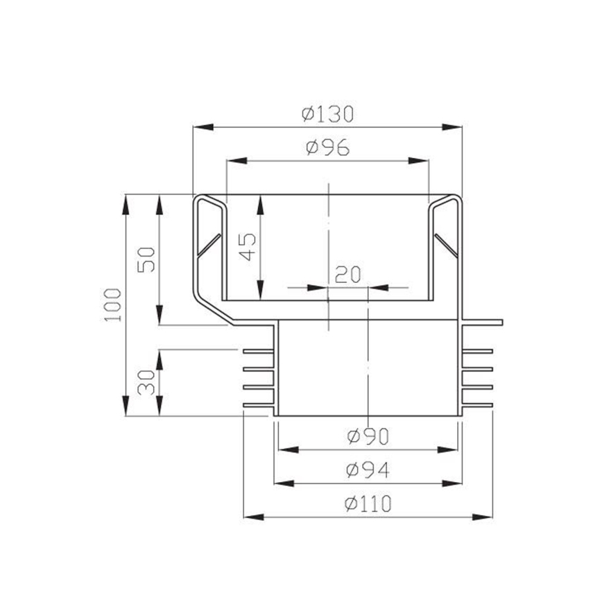 Bruckner - WC ültetőgumi fix, excentrikus fehér